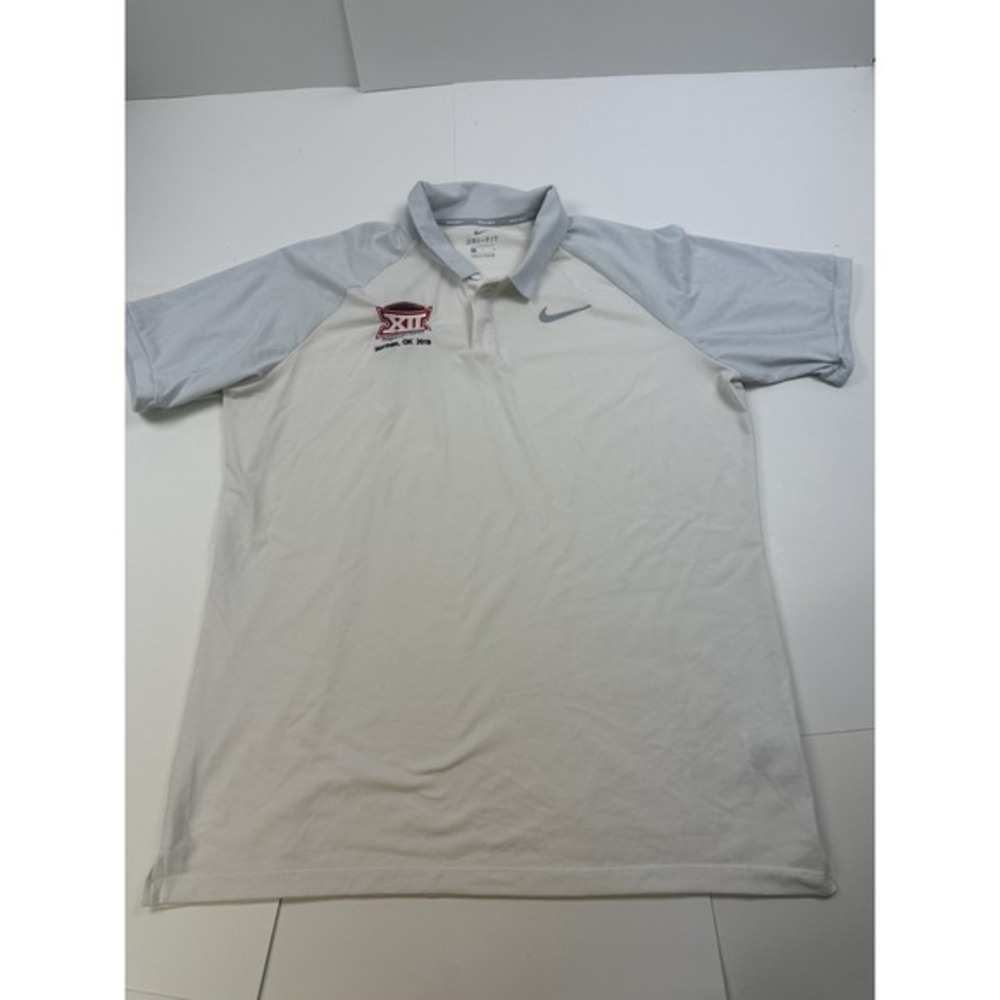 NCAA Big 12 Conference 2019 Champion Nike Mens Polo Shirt Size Large Oklahoma OU